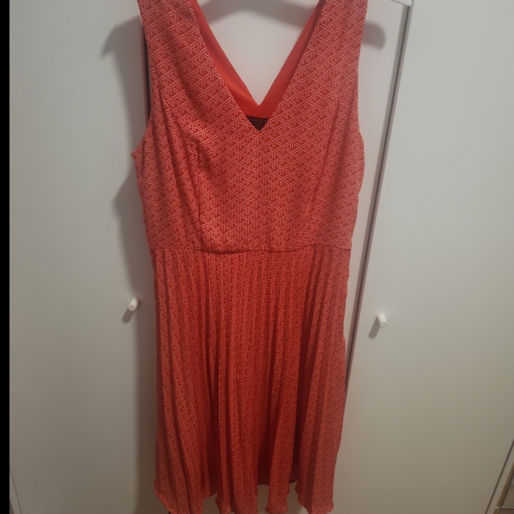 Banana Republic Coral Patterned Midi Dress